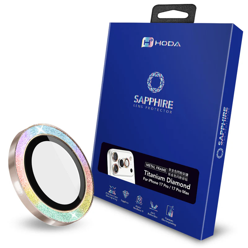 hoda 藍寶石鏡頭保護貼 iPhone 17 /16 系列適用，金屬框設計，燒鈦工藝-規格圖10