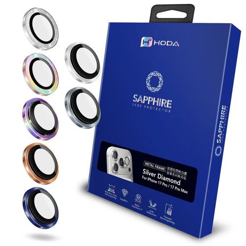 hoda 藍寶石鏡頭保護貼 iPhone 15/14 系列適用，金屬框設計，燒鈦工藝-細節圖2