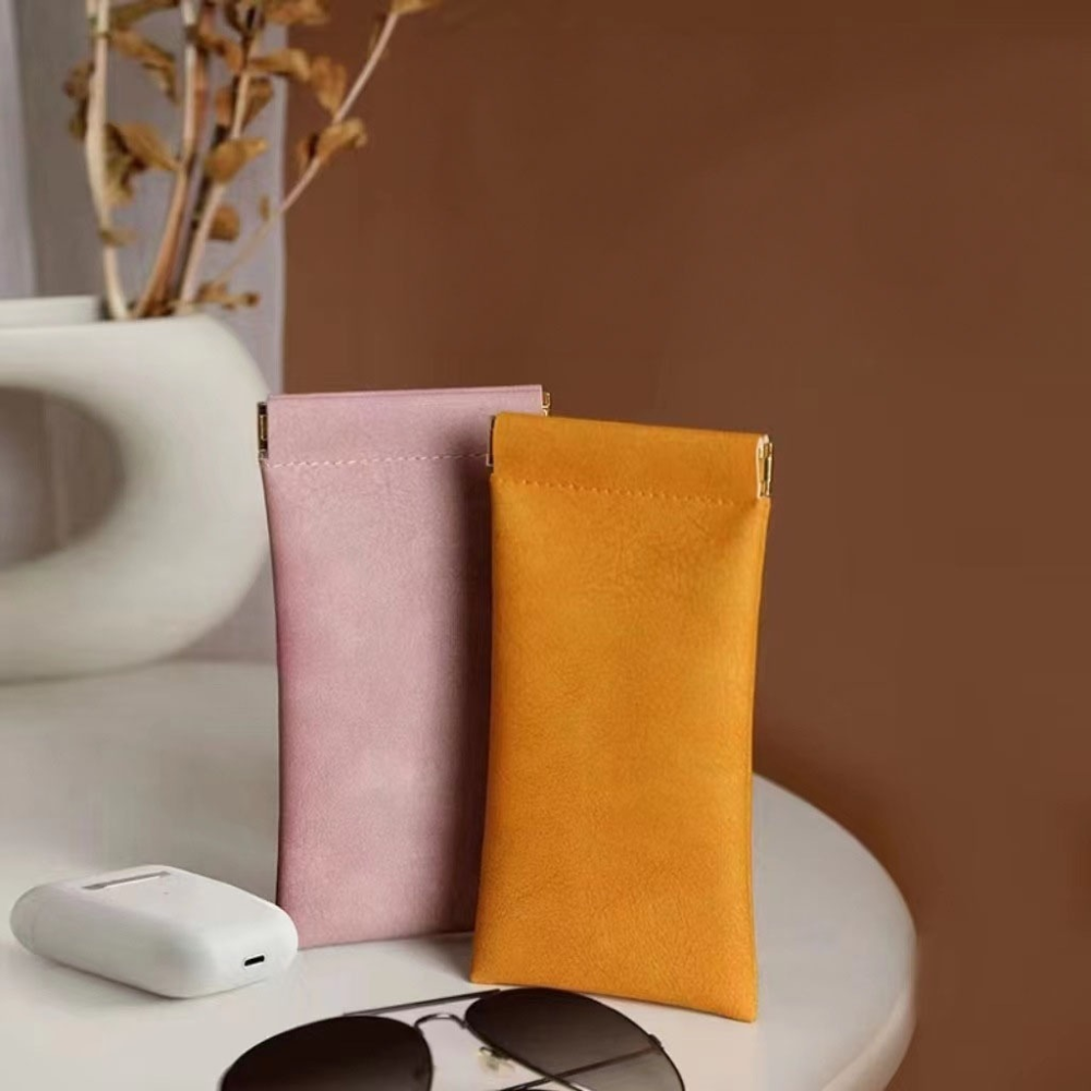 眼鏡收納包 隨身彈力眼鏡收納包 奶油感皮質 眼鏡收納 眼鏡套 收納包 眼鏡盒 眼鏡袋-細節圖8