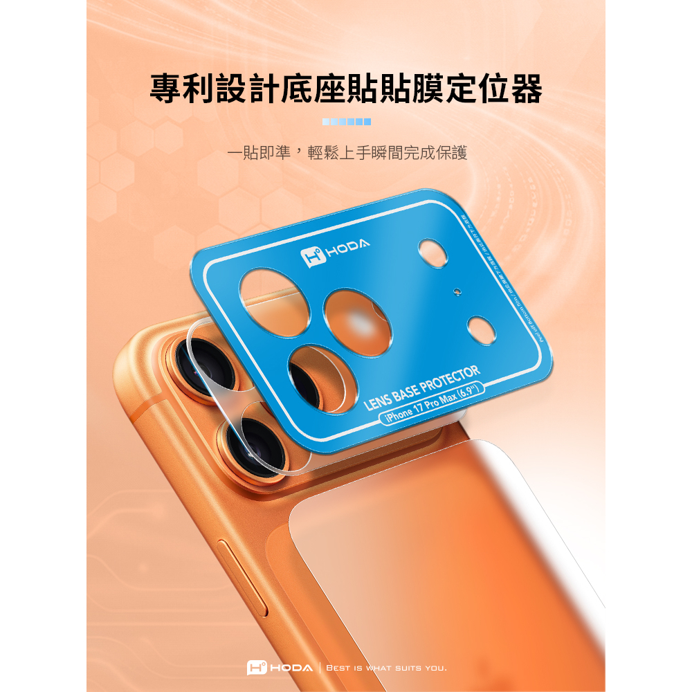 HODA iPhone 17 Pro / Pro Max 滿版鏡頭底座貼 + 霧面背貼-細節圖3