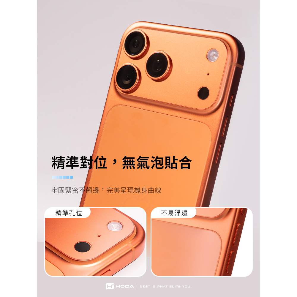 HODA iPhone 17 Pro / Pro Max 滿版鏡頭底座貼 + 霧面背貼-細節圖6