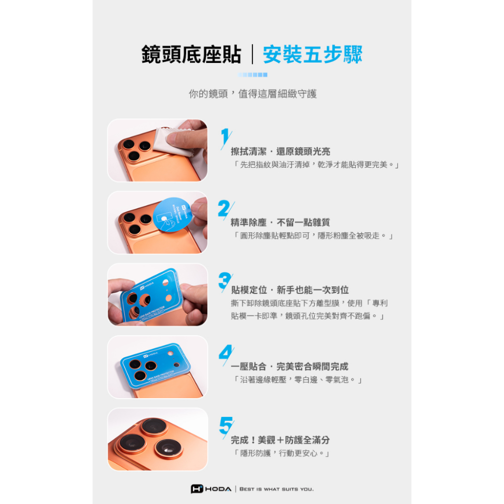 HODA iPhone 17 Pro / Pro Max 滿版鏡頭底座貼 + 霧面背貼-細節圖9