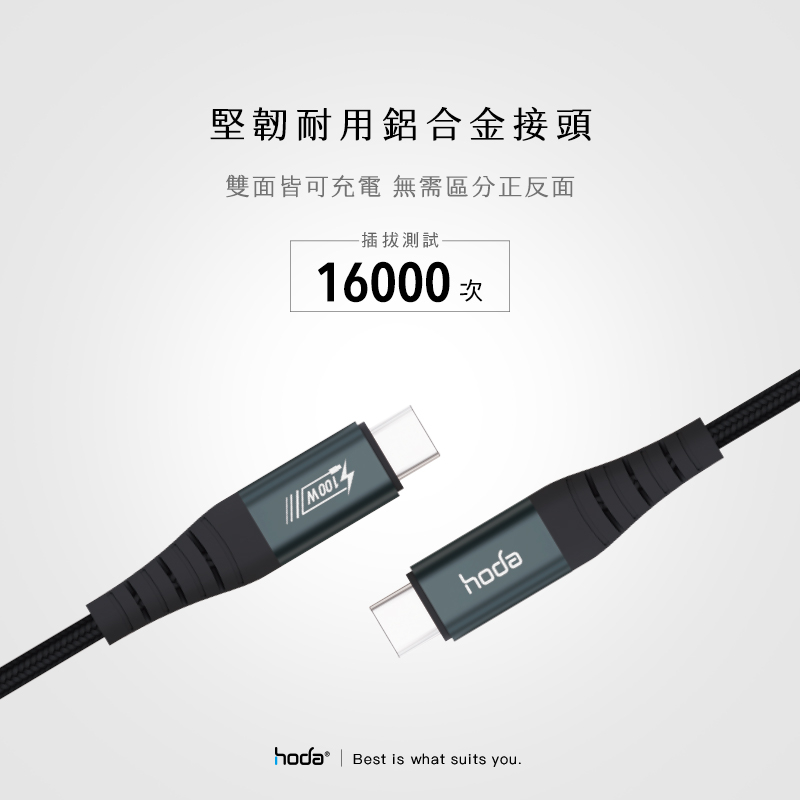 hoda TYPE-C PD 100W/60W W3 W4尼龍編織快速充電傳輸 適用 iPhone 17 16 15-細節圖4