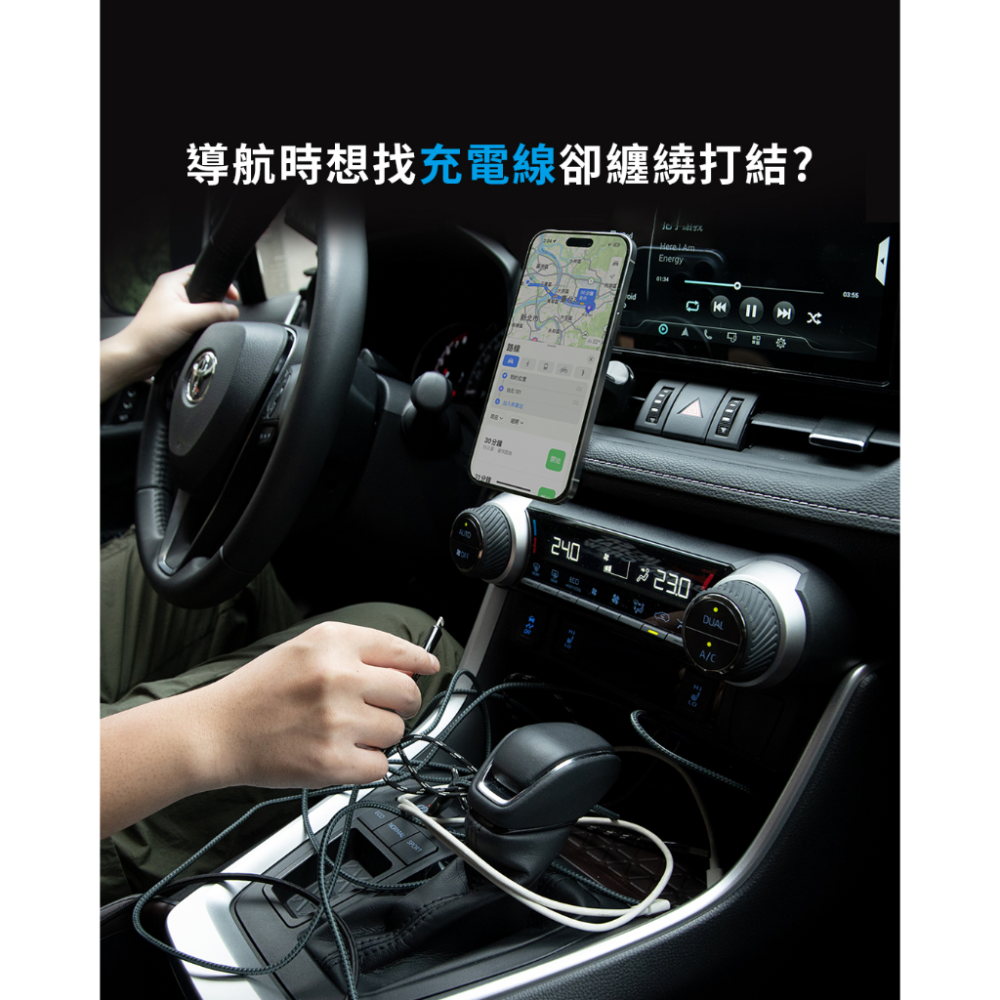 HODA USB-C to C / USB-C to Lightning 磁吸收納編織快充線 1.2m/2m-細節圖3