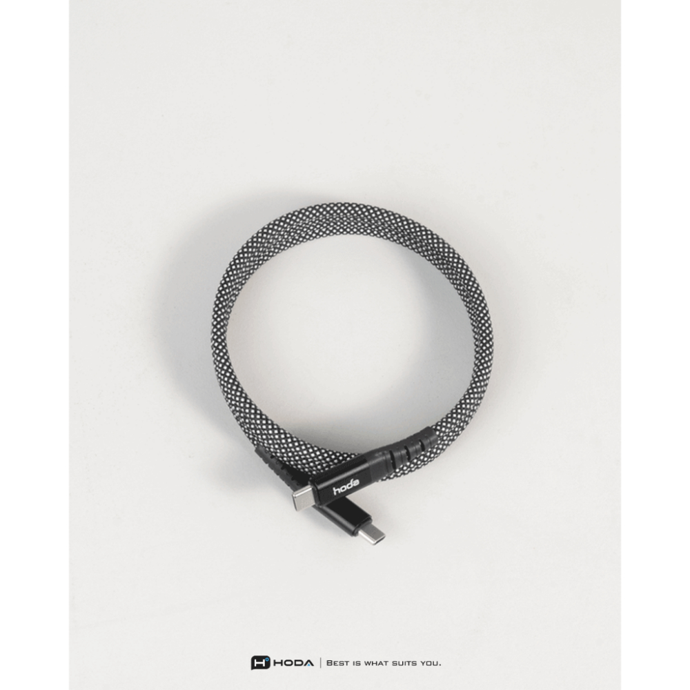 HODA USB-C to C / USB-C to Lightning 磁吸收納編織快充線 1.2m/2m-細節圖7