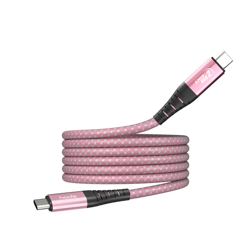 HODA USB-C to C / USB-C to Lightning 磁吸收納編織快充線 1.2m/2m-規格圖9