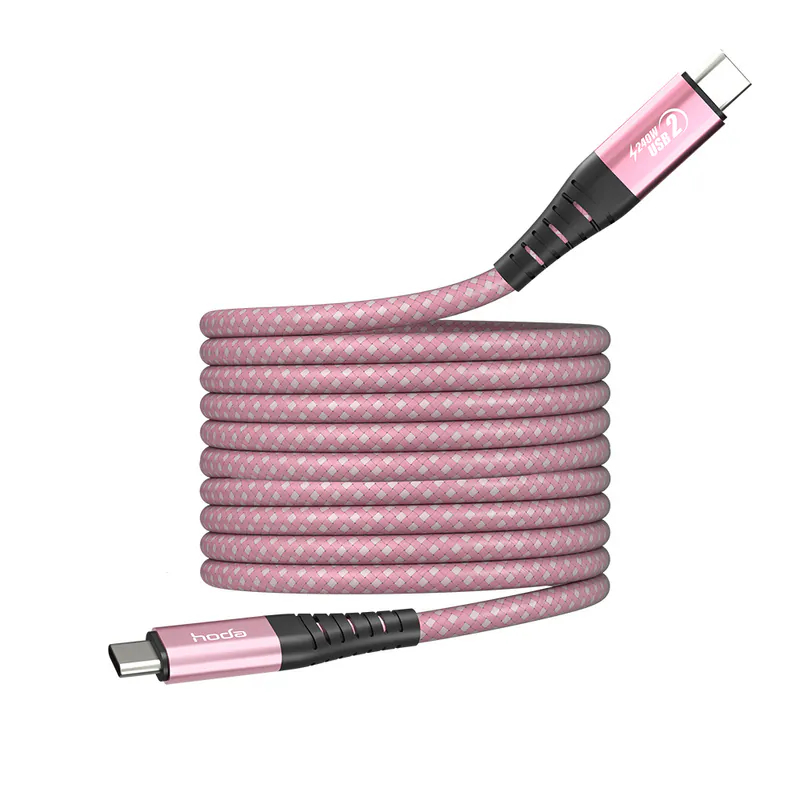 HODA USB-C to C / USB-C to Lightning 磁吸收納編織快充線 1.2m/2m-規格圖9