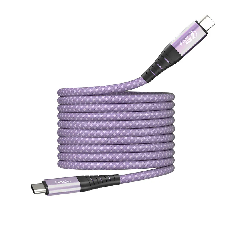 HODA USB-C to C / USB-C to Lightning 磁吸收納編織快充線 1.2m/2m-規格圖9