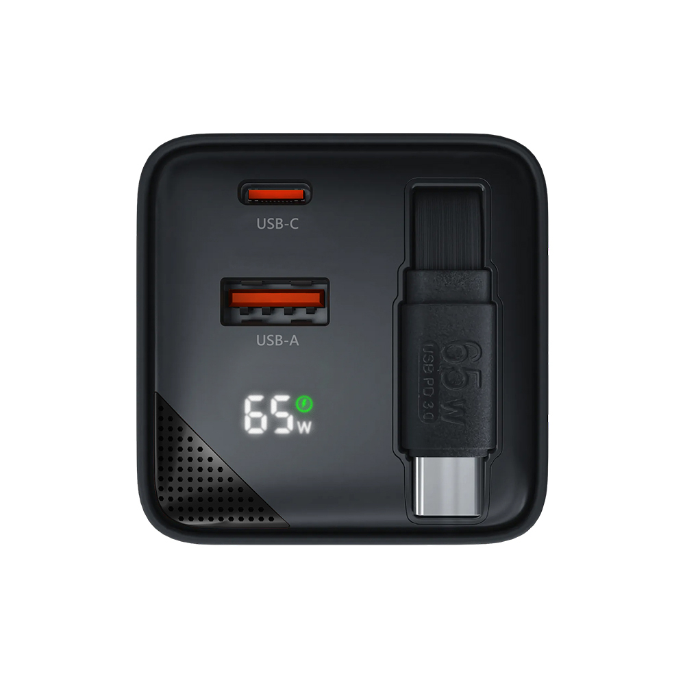 HODA 65W GaN 氮化鎵三輸出自帶伸縮線電源供應器 / 極速智能充電器-細節圖2