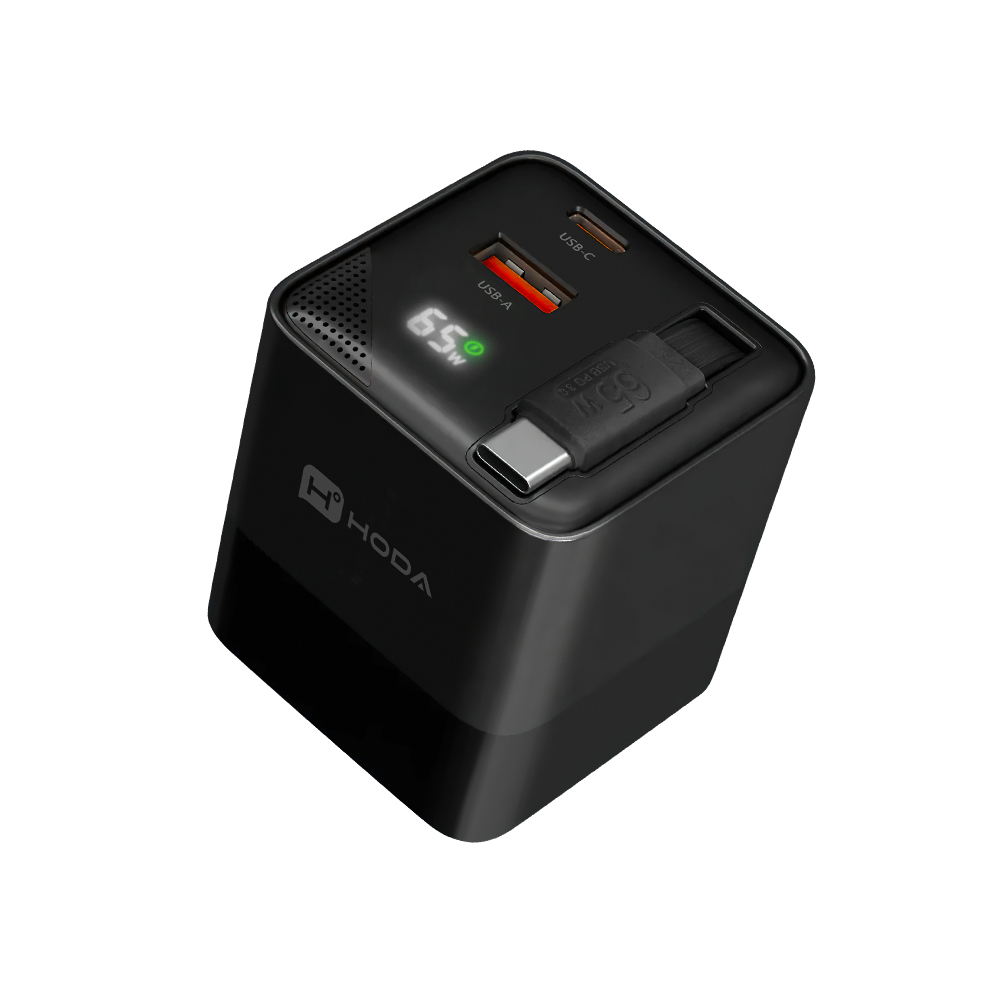 HODA 65W GaN 氮化鎵三輸出自帶伸縮線電源供應器 / 極速智能充電器-規格圖9