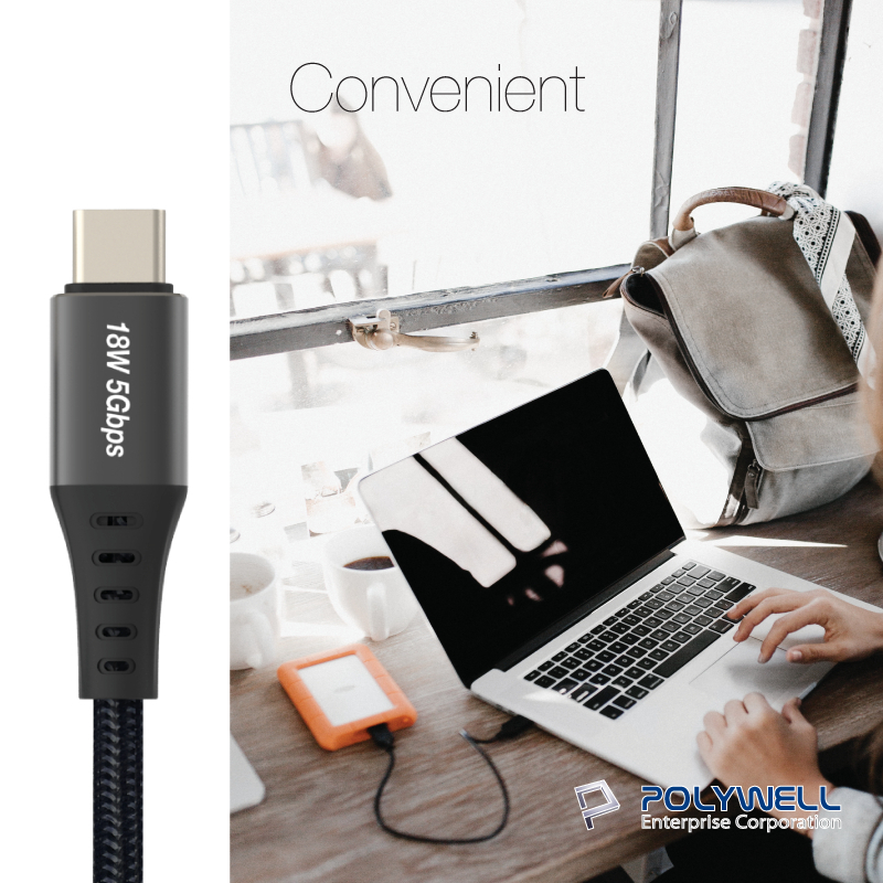 POLYWELL USB3.1 5Gbps Type-C對A 3A 0.5~3米 充電傳輸線 18W 寶利威爾 台灣現貨-細節圖8