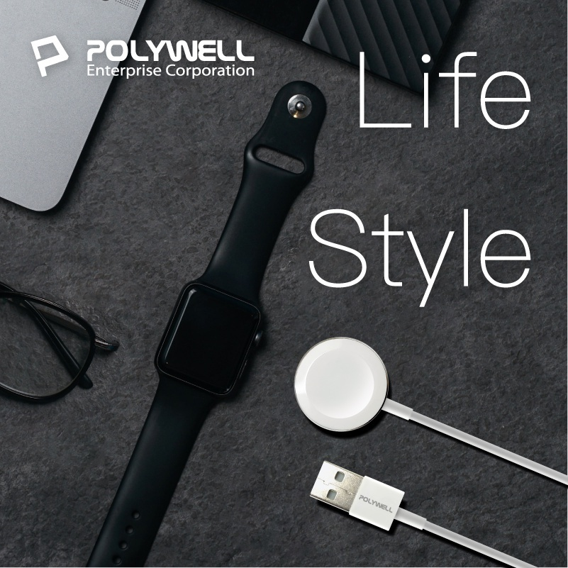 POLYWELL 磁吸充電線 USB 充電座 1米 適用Apple Watch iWatch 寶利威爾 台灣現貨-細節圖6