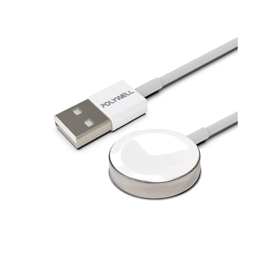 POLYWELL 磁吸充電線 USB 充電座 1米 適用Apple Watch iWatch 寶利威爾 台灣現貨-規格圖6
