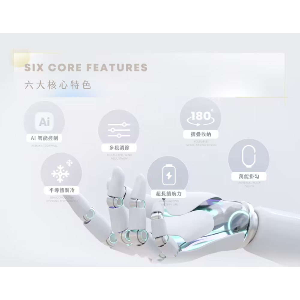 LARMI LMF08MAX 新一代AI手持冰能扇｜半導體冰感降溫｜AI語音控制 手持風扇 贈限量掛繩-細節圖5