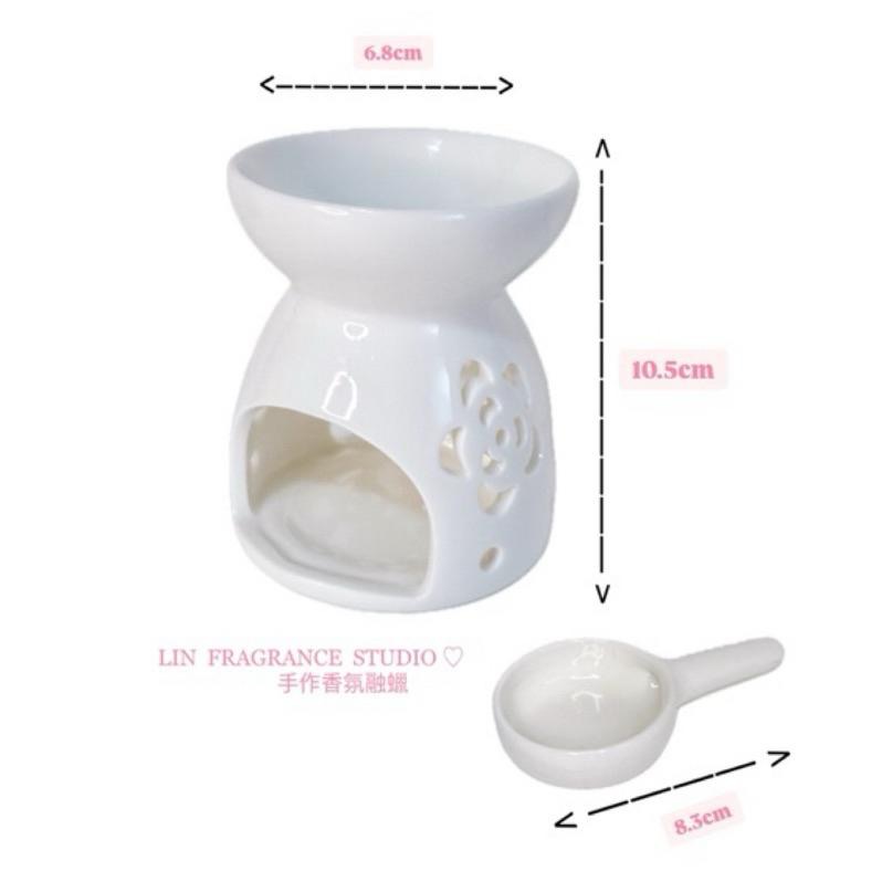 𝑳𝒊𝒏 ♡ 陶瓷玫瑰簍空融蠟台(含燭托)·香氛加熱爐 ·融蠟爐 ·點火燭台-細節圖5