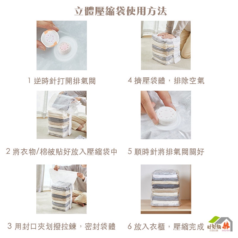 免抽氣 真空壓縮袋 真空收納袋 衣物收納袋 棉被收納袋 旅行收納袋 真空袋 壓縮袋 收納袋 真空 立體真空壓縮袋 好好購-細節圖8