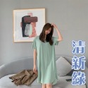 睡裙 冰絲睡衣 連衣裙 冰絲睡衣裙 連身裙 休閒套裝 居家服 韓國網紅 仿真絲 套裝 睡衣 短袖 女生睡衣 睡袍 夏季-規格圖9