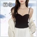 短版上衣 細肩帶胸墊 小可愛 bra top 背心女 吊帶罩杯背心 上衣短袖 女裝衣服 內衣 無袖背心 小背心 短版背心-規格圖9