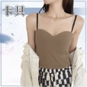 短版上衣 細肩帶胸墊 小可愛 bra top 背心女 吊帶罩杯背心 上衣短袖 女裝衣服 內衣 無袖背心 小背心 短版背心-規格圖9
