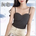 短版上衣 細肩帶胸墊 小可愛 bra top 背心女 吊帶罩杯背心 上衣短袖 女裝衣服 內衣 無袖背心 小背心 短版背心-規格圖9
