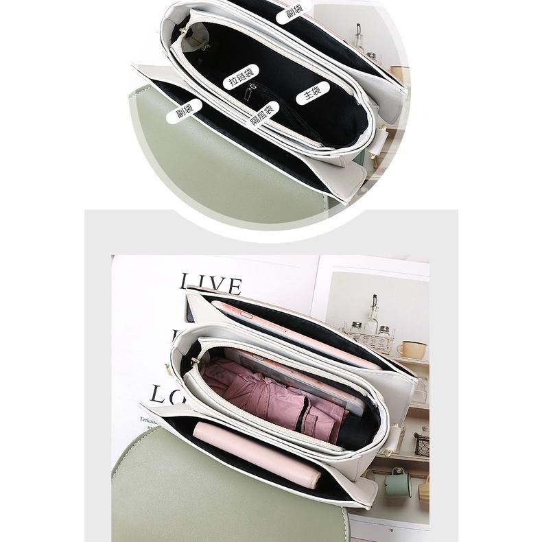 韓版包百搭拼接包 側背包時尚撞色翻蓋方包 寬背帶字母單肩斜跨包 方包 女雙色包2023 小廢包 小方包單肩包生日禮物-細節圖6