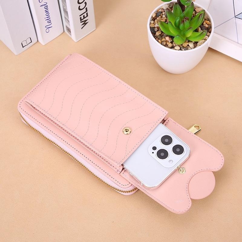 新款大容量手機包 單肩斜挎 拉鍊包 多功能長款手拿包 女士錢包 觸控手機包 單肩斜挎 零錢包 裝手機小包包 時尚鑰匙包-細節圖4