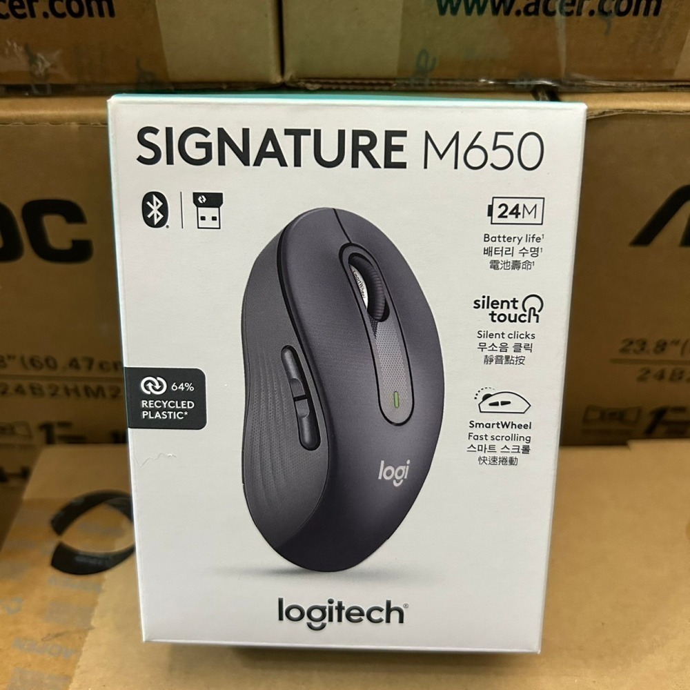 羅技 logitech M650 多工靜音無線滑鼠-石墨灰 / 珍珠白/玫瑰粉-細節圖2