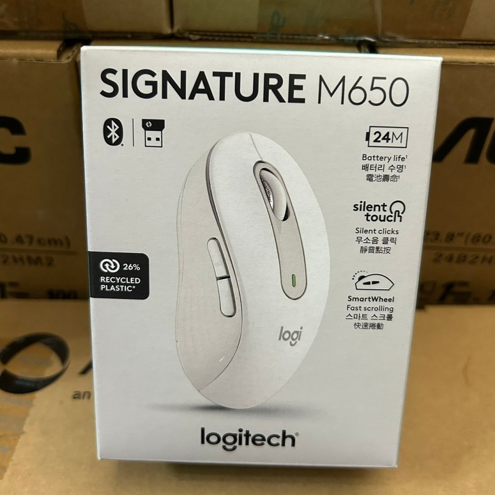 羅技 logitech M650 多工靜音無線滑鼠-石墨灰 / 珍珠白/玫瑰粉-細節圖3
