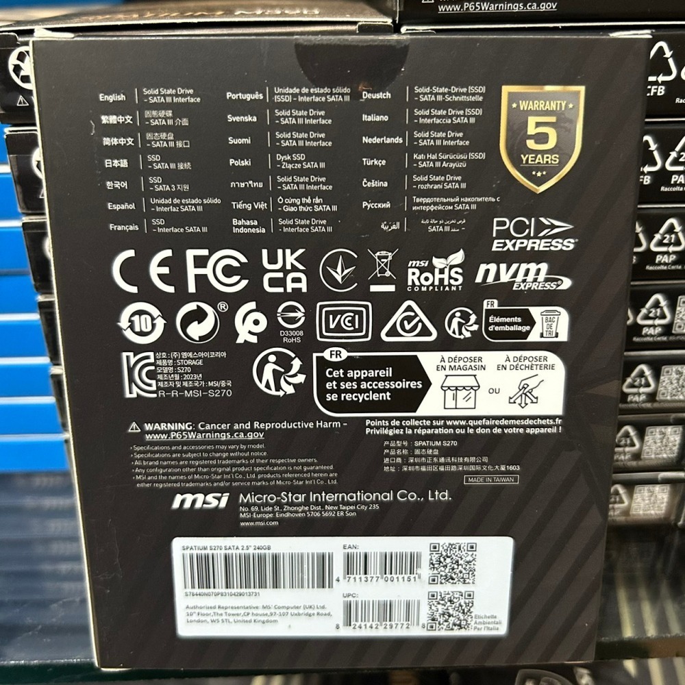 MSI微星 SPATIUM S270 240GB 240G SATA 2.5 SS-細節圖2