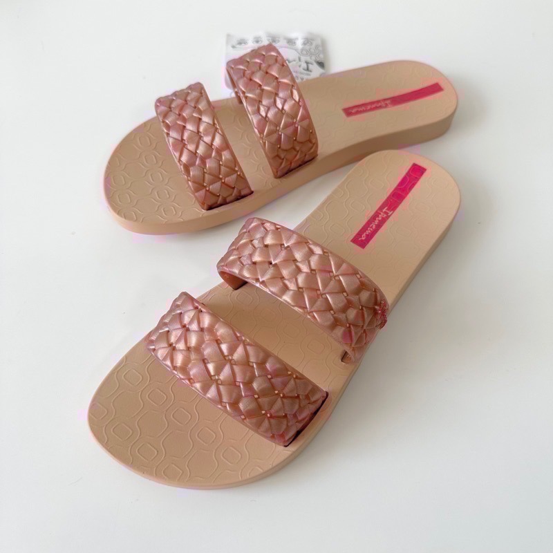 《現貨》 IPANEMA 女生RENDA SLIDE 藤編風 網狀編織 雙帶設計 / FEEL NOVA 交叉造型 拖鞋-細節圖5