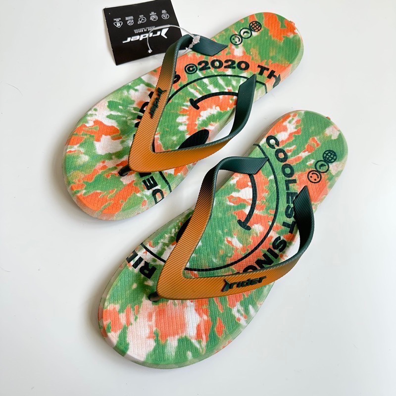 《現貨》RIDER R1 男生 MEN 拖鞋（巴西機能 渲染 微笑印花 人字夾腳拖鞋）-細節圖3