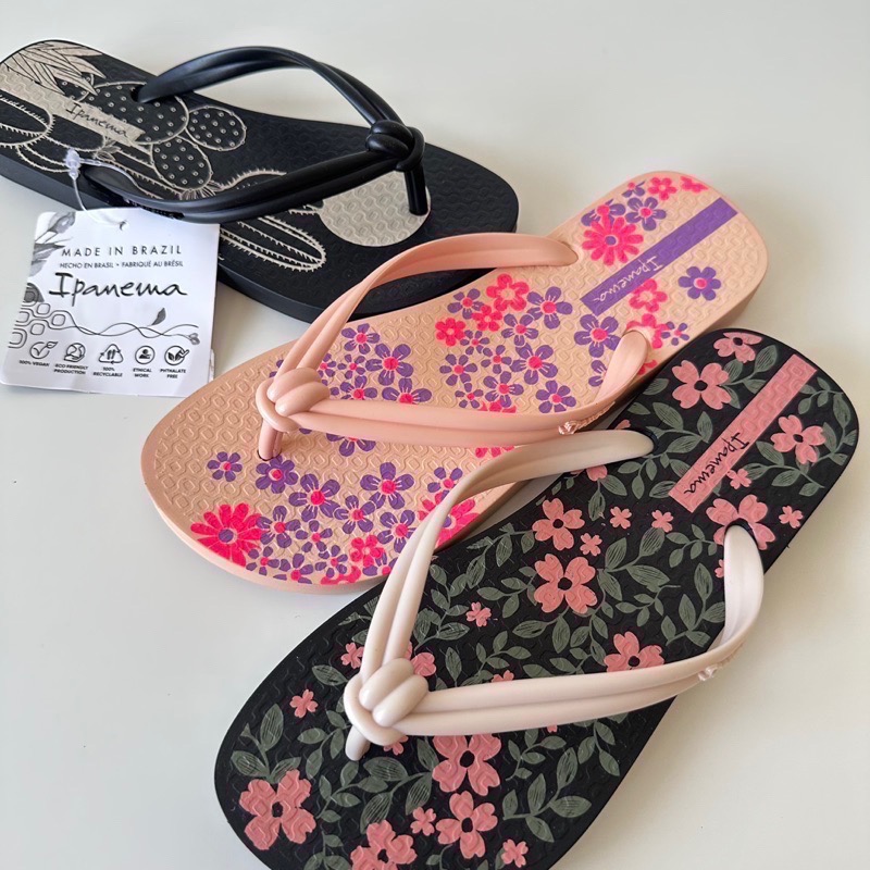 《現貨》IPANEMA ELO CHIC  ELO PRINT 女生（小日本風 扭結 噴砂面 花朵 仙人掌 夾腳拖鞋)-細節圖3