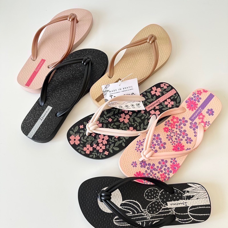 《現貨》IPANEMA ELO CHIC  ELO PRINT 女生（小日本風 扭結 噴砂面 花朵 仙人掌 夾腳拖鞋)-細節圖7