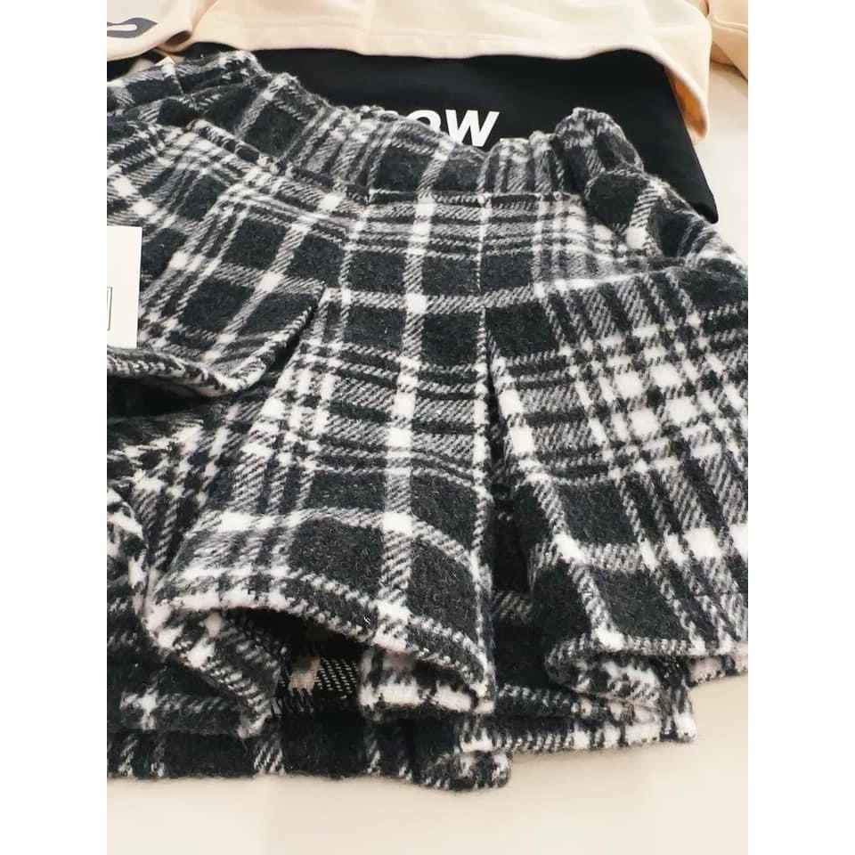 【24H出貨】台灣現貨 FairyWorld 學院風菱格  套裝 童裝 兒童套裝 韓版童裝 下裙 女童 女 平價童裝-細節圖6