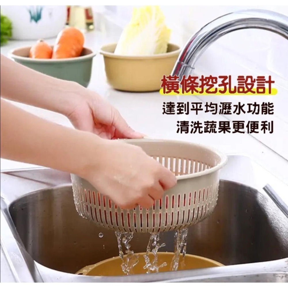 『利好』快速出貨 台灣現貨 雙層瀝水籃 莫蘭迪色瀝水籃 蔬果洗菜 瀝水籃 洗菜籃 洗菜盆 水果籃 水個盆 收納籃 蔬果籃-細節圖5