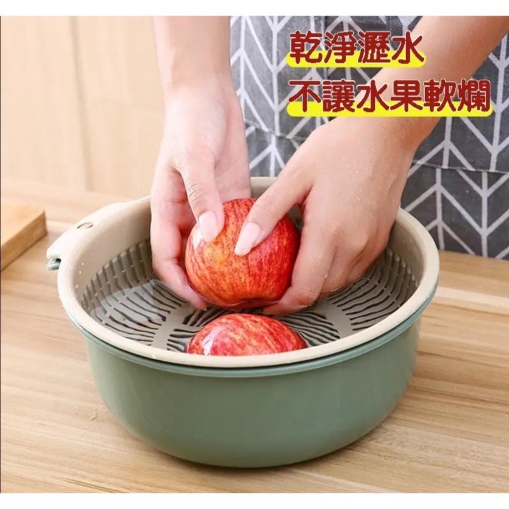 『利好』快速出貨 台灣現貨 雙層瀝水籃 莫蘭迪色瀝水籃 蔬果洗菜 瀝水籃 洗菜籃 洗菜盆 水果籃 水個盆 收納籃 蔬果籃-細節圖6