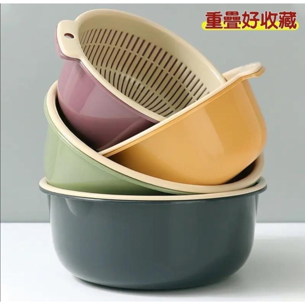 『利好』快速出貨 台灣現貨 雙層瀝水籃 莫蘭迪色瀝水籃 蔬果洗菜 瀝水籃 洗菜籃 洗菜盆 水果籃 水個盆 收納籃 蔬果籃-細節圖7