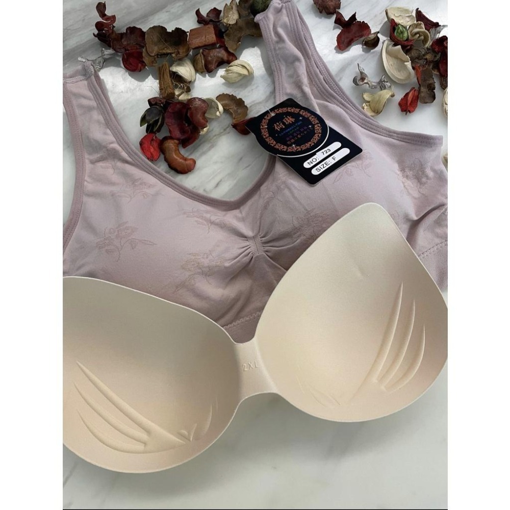 『利好』快速出貨 CDE罩杯 大罩杯 運動內衣❤️一字型杯墊 直接套👍彈力無縫綿‼️不勒親膚 舒適透氣❤️#723-細節圖2