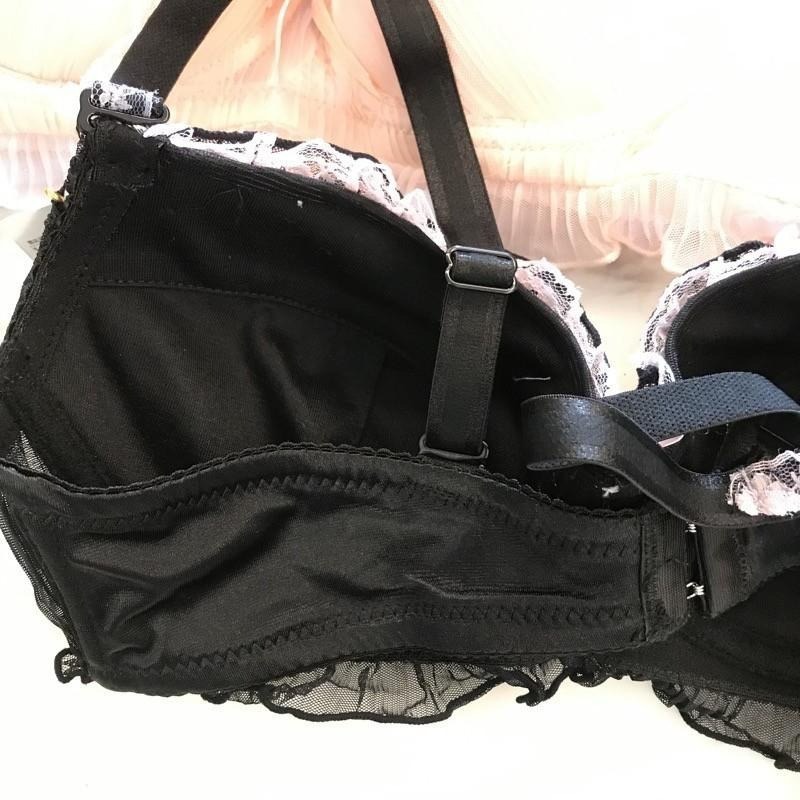 『利好』快速 日系浪漫內衣 D罩杯（大C罩杯）立體薄襯 經典抓皺蕾絲👙⚠️⚠️尺碼偏小，建議大一尺碼拿唷🤗#5755-細節圖2