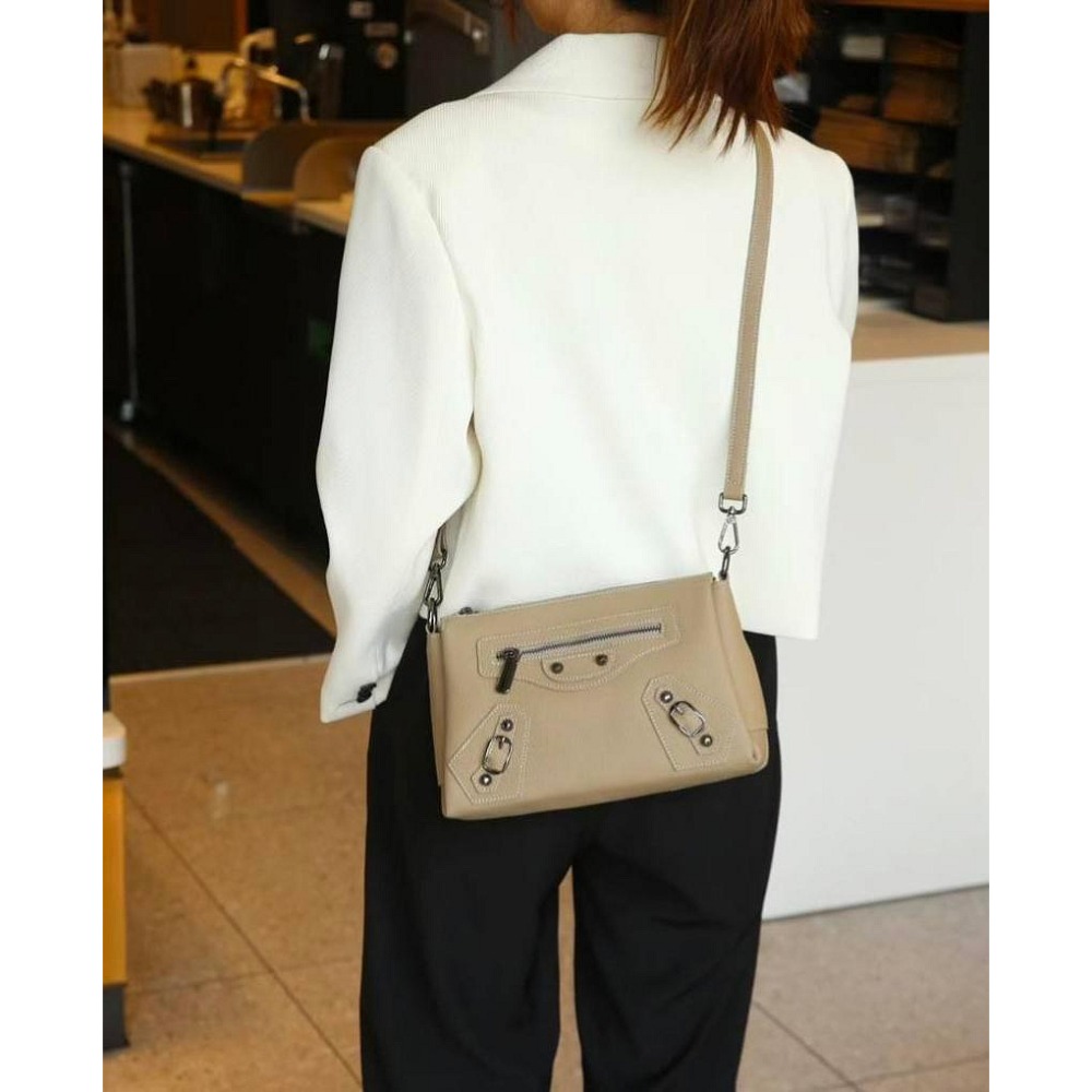 時尚女包 牛皮兩用包 三夾層 斜背包 肩背包 側背包-規格圖5