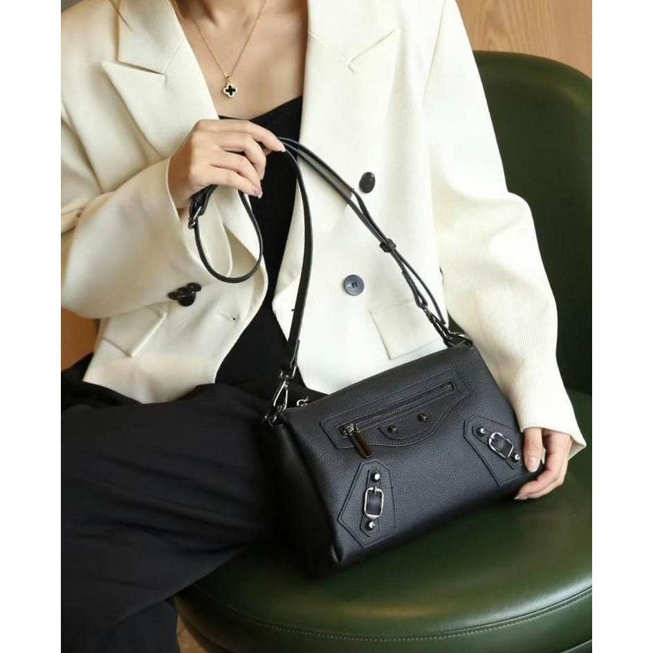 時尚女包 牛皮兩用包 三夾層 斜背包 肩背包 側背包-規格圖5