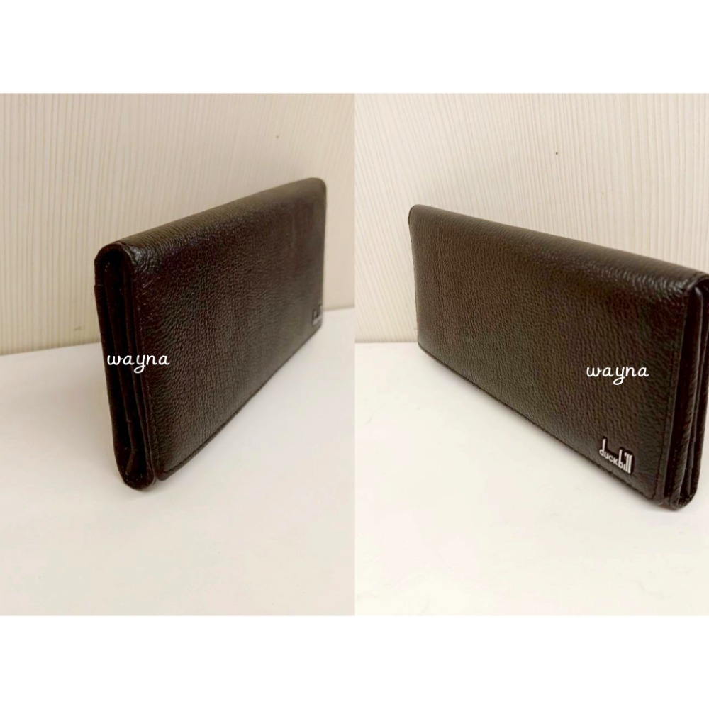 duckbill薄款3折長夾(無扣子) 牛皮 長夾DB11K-49 黑色-細節圖5