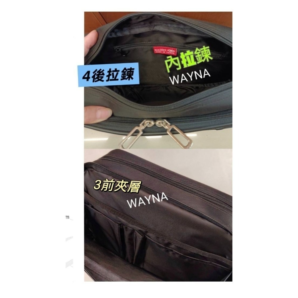 BAIHO 側背包 橫式 防潑水 斜背包268黑 M* 514M-515加大版髮灰配黑 L台灣製-細節圖5
