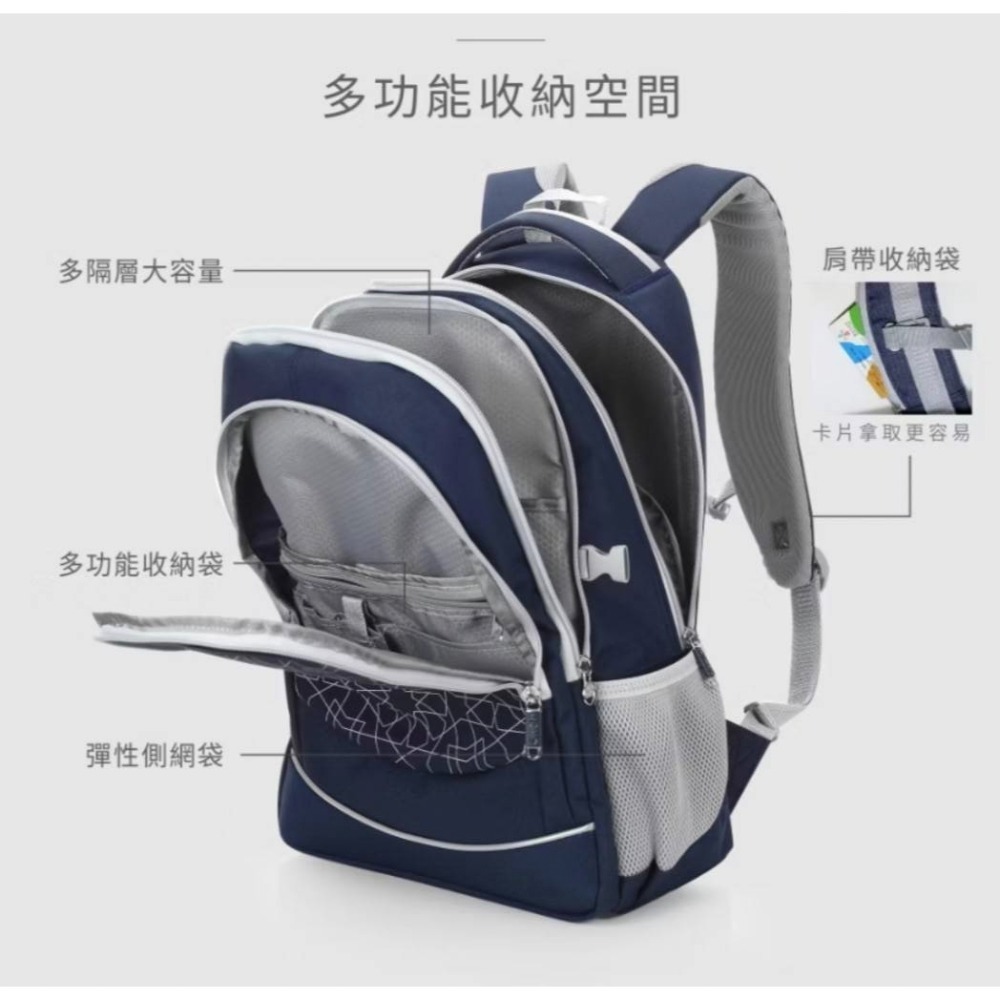 UNMEStar銀河星辰輕護脊後背包-卡其，紫色，深藍-細節圖2