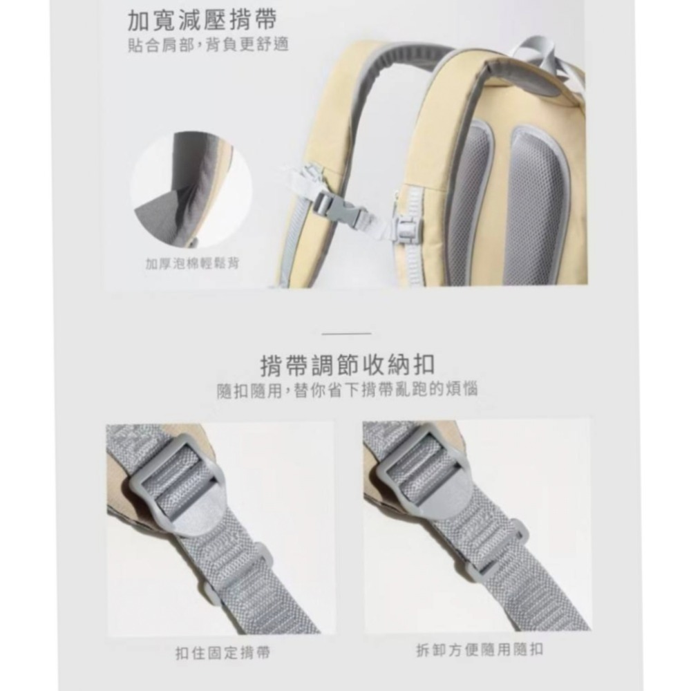 UNMEStar銀河星辰輕護脊後背包-卡其，紫色，深藍-細節圖3