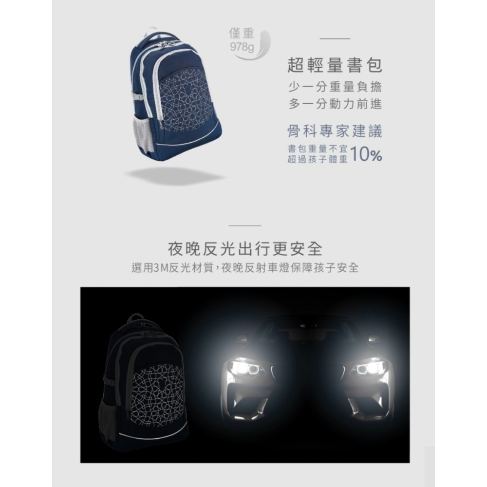 UNMEStar銀河星辰輕護脊後背包-卡其，紫色，深藍-細節圖6