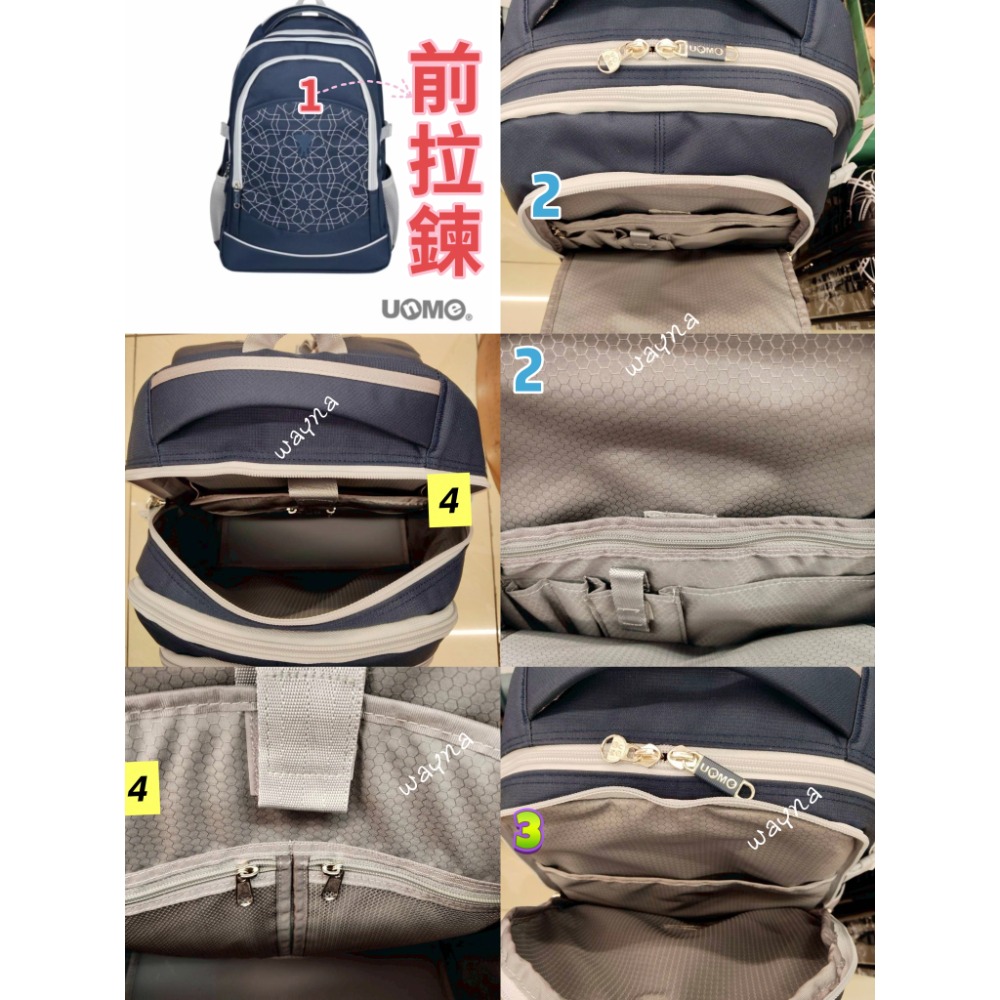 UNMEStar銀河星辰輕護脊後背包-卡其，紫色，深藍-細節圖9