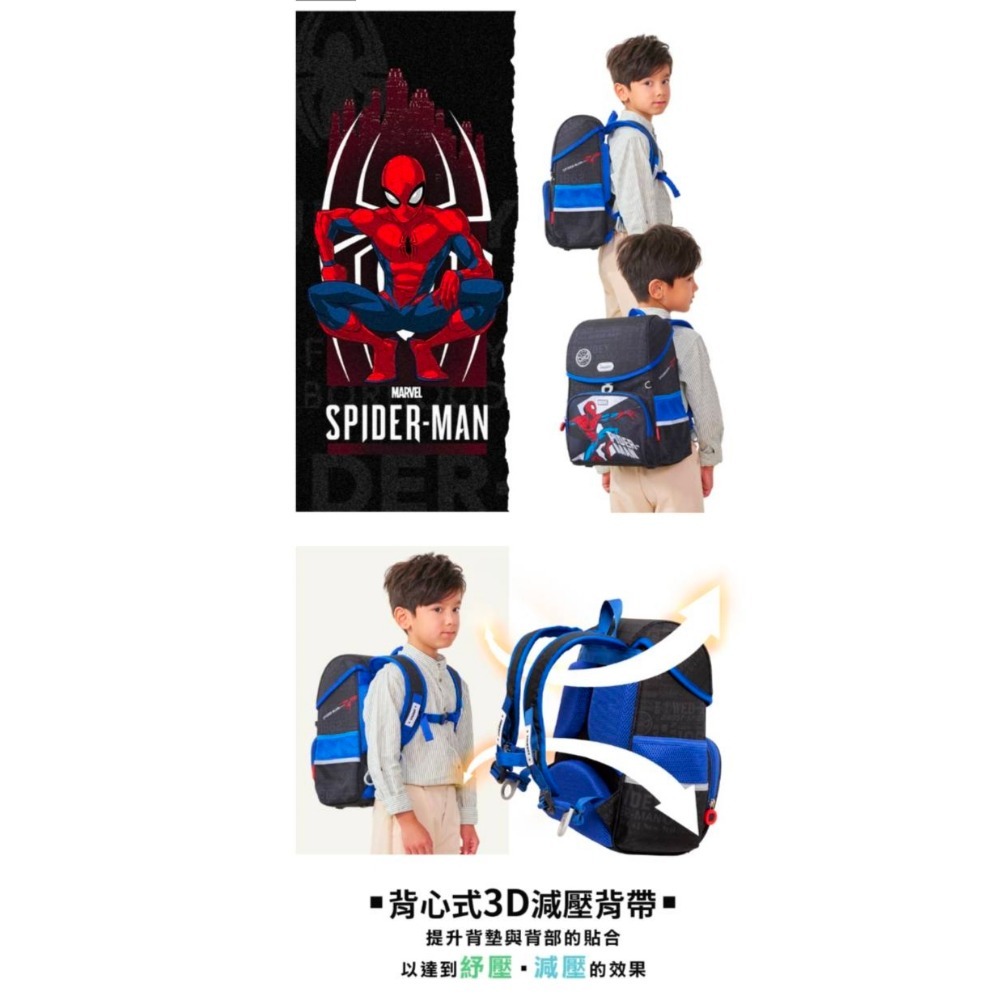 【IMPACT】怡寶 |蜘蛛人Spider Man-懸浮磁扣護脊書包 IMMVSD709BK-細節圖4