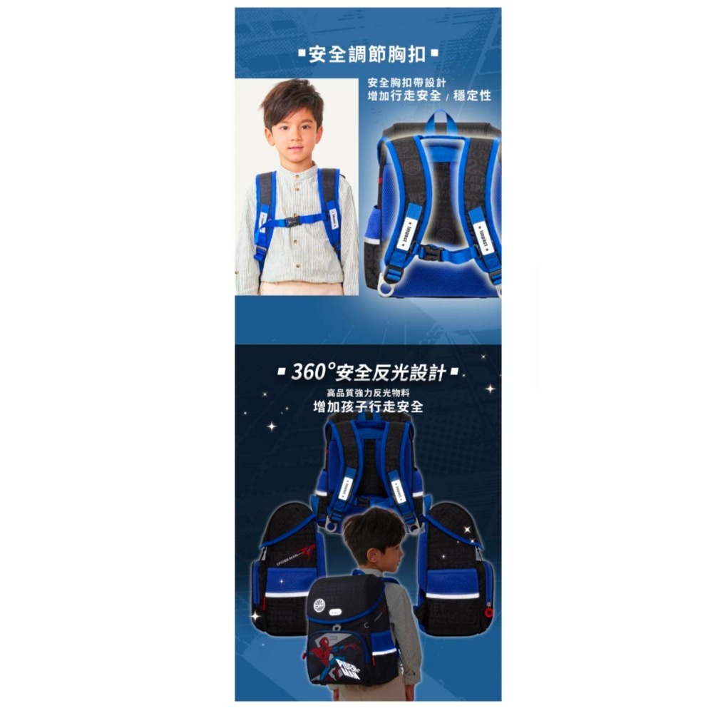 【IMPACT】怡寶 |蜘蛛人Spider Man-懸浮磁扣護脊書包 IMMVSD709BK-細節圖5