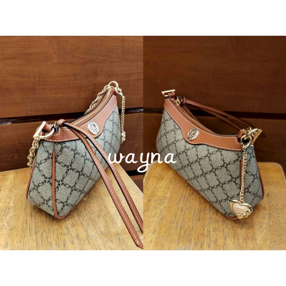 Roberto Mocali諾貝兔 經典方格卡其 英文字兩用包 斜背包 手提包 肩背包-細節圖2